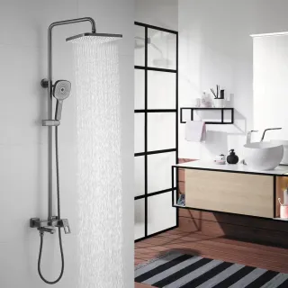 Душевая стойка Shevanik S8236T оружейная сталь